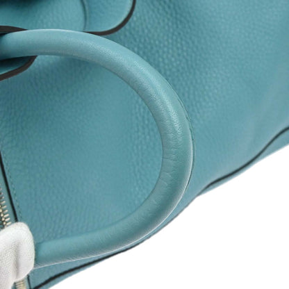 Hermes Bleu Atoll Taurillon Clemence Lindy 34 Shoulder Bag