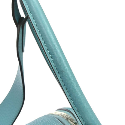 Hermes Bleu Atoll Taurillon Clemence Lindy 34 Shoulder Bag