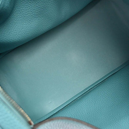 Hermes Bleu Atoll Taurillon Clemence Lindy 34 Shoulder Bag