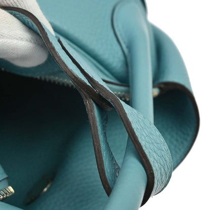 Hermes Bleu Atoll Taurillon Clemence Lindy 34 Shoulder Bag