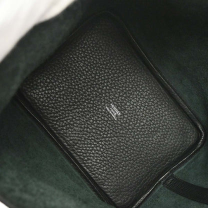 Hermes Black Taurillon Clemence Picotin Lock 18 PM Handbag