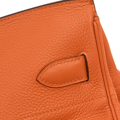 Hermes Orange Taurillon Clemence JPG Shoulder Birkin Handbag