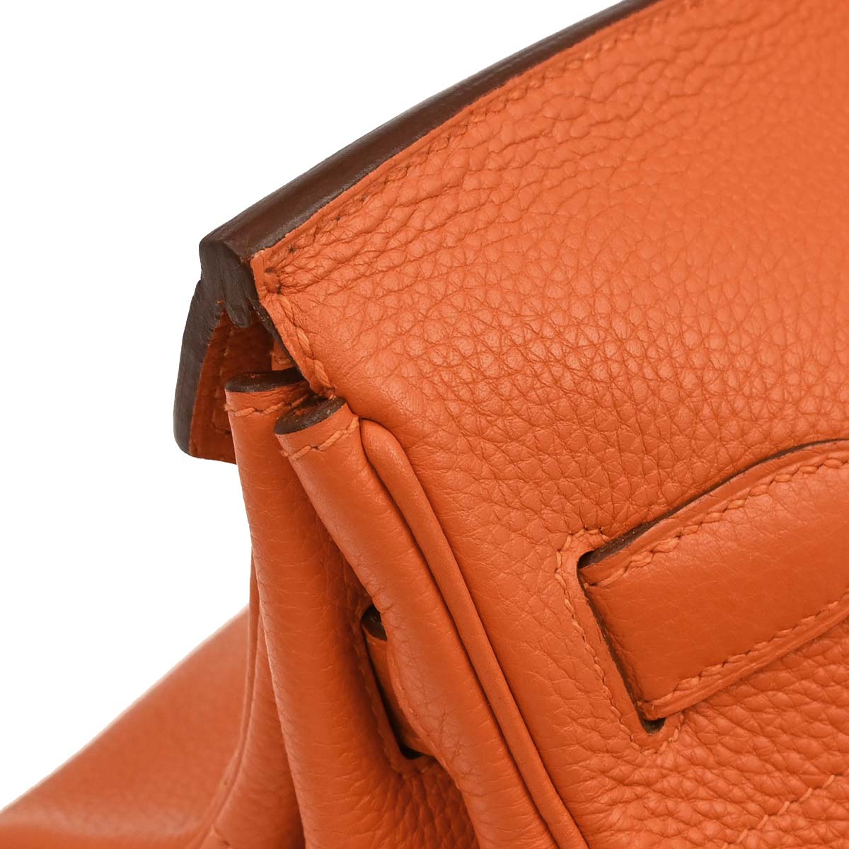 Hermes Orange Taurillon Clemence JPG Shoulder Birkin Handbag
