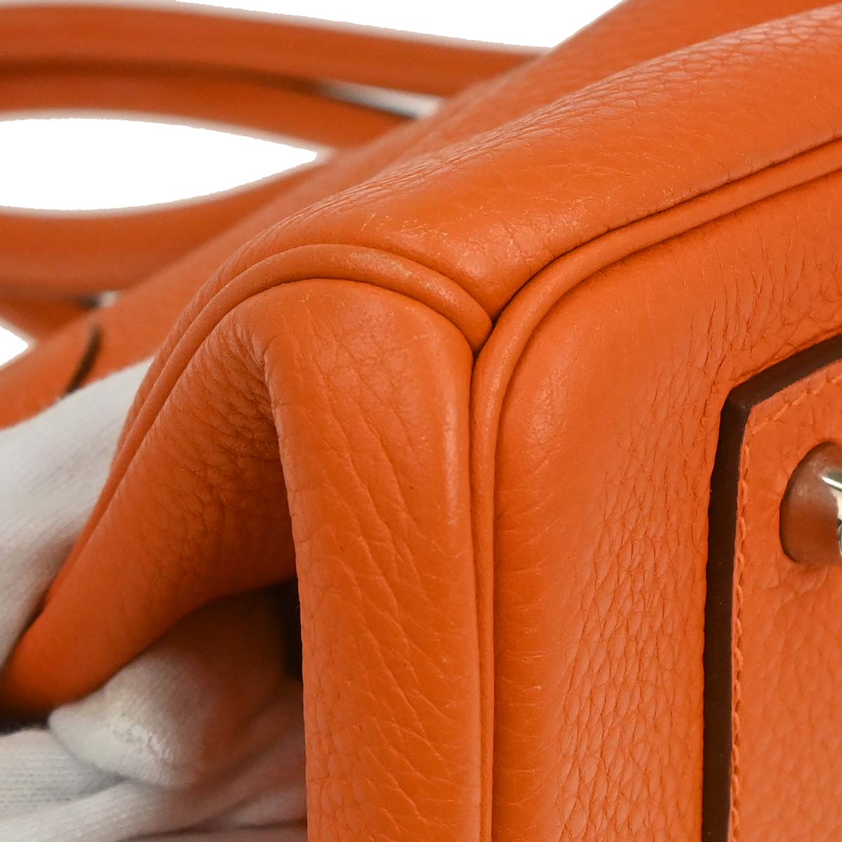 Hermes Orange Taurillon Clemence JPG Shoulder Birkin Handbag