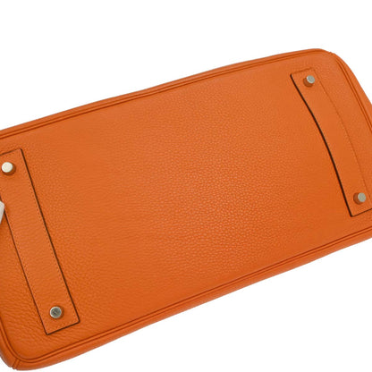 Hermes Orange Taurillon Clemence JPG Shoulder Birkin Handbag