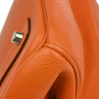 Hermes Orange Taurillon Clemence JPG Shoulder Birkin Handbag