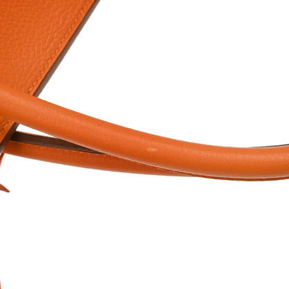 Hermes Orange Taurillon Clemence JPG Shoulder Birkin Handbag