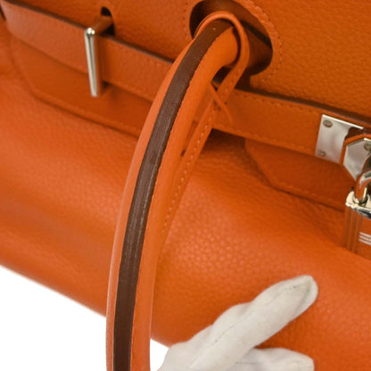 Hermes Orange Taurillon Clemence JPG Shoulder Birkin Handbag