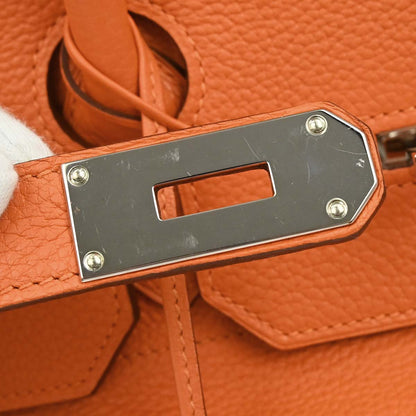 Hermes Orange Taurillon Clemence JPG Shoulder Birkin Handbag