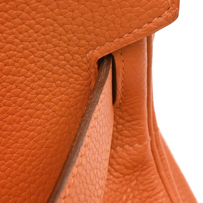 Hermes Orange Taurillon Clemence JPG Shoulder Birkin Handbag