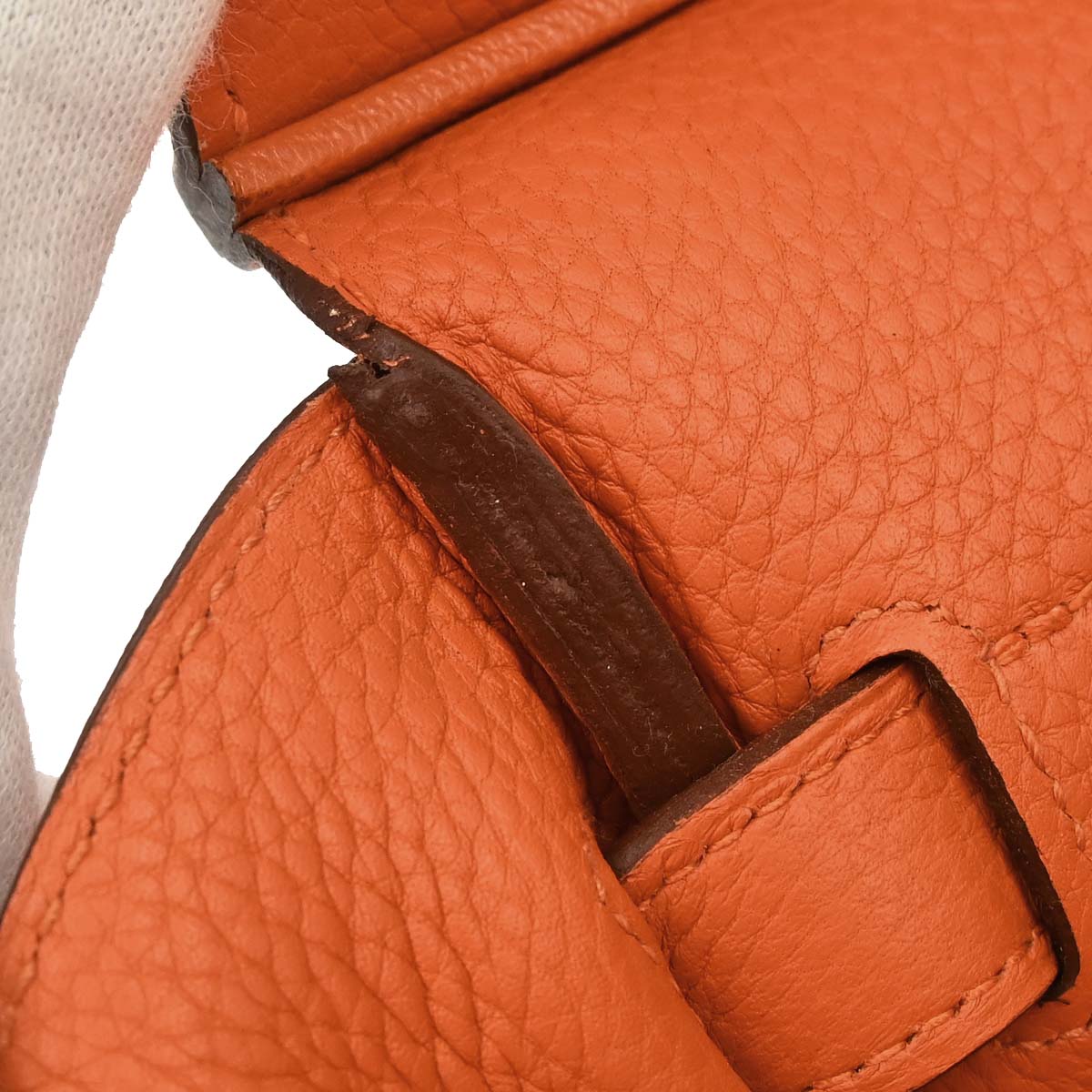 Hermes Orange Taurillon Clemence JPG Shoulder Birkin Handbag