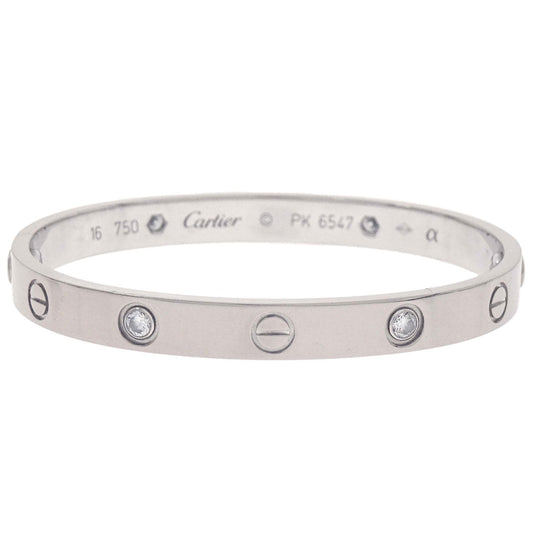 Cartier Love Bracelet Bangle 750 Half Diamond #16 Jewelry