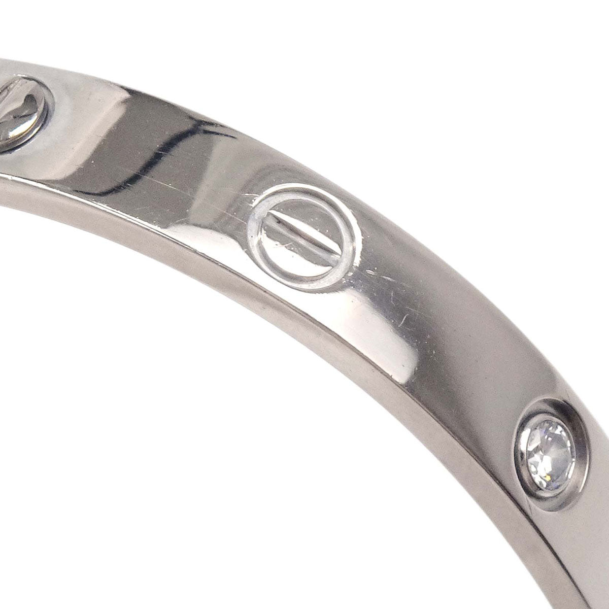 Cartier Love Bracelet Bangle 750 Half Diamond #16 Jewelry