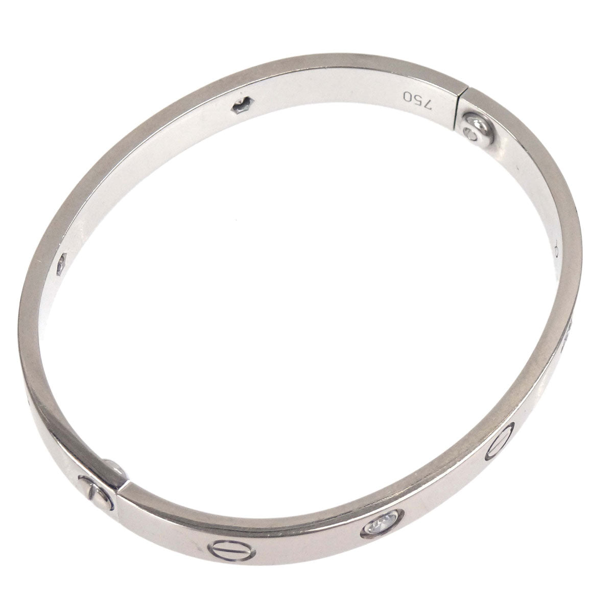 Cartier Love Bracelet Bangle 750 Half Diamond #16 Jewelry