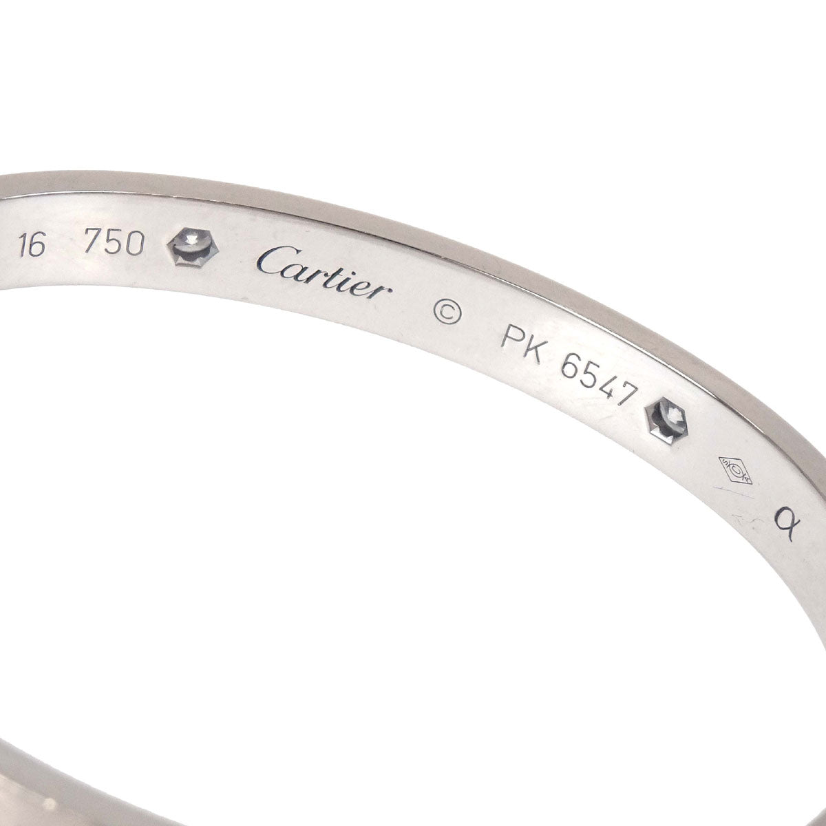 Cartier Love Bracelet Bangle 750 Half Diamond #16 Jewelry