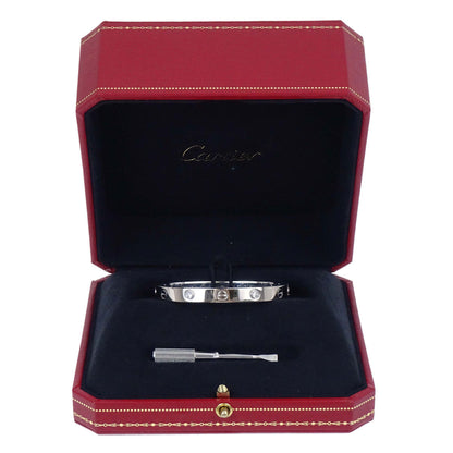 Cartier Love Bracelet Bangle 750 Half Diamond #16 Jewelry