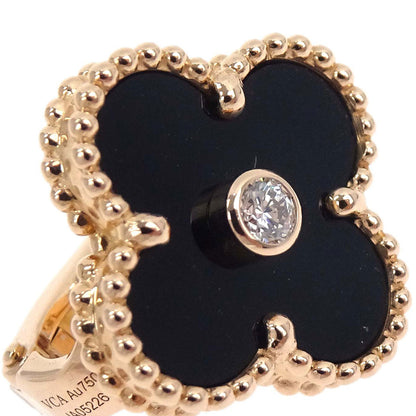 Van Cleef & Arpels Vintage Alhambra Pierced Earrings Au750 Onyx Jewelry