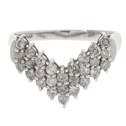 Ring Pt900 Diamond Silver #53 Jewelry