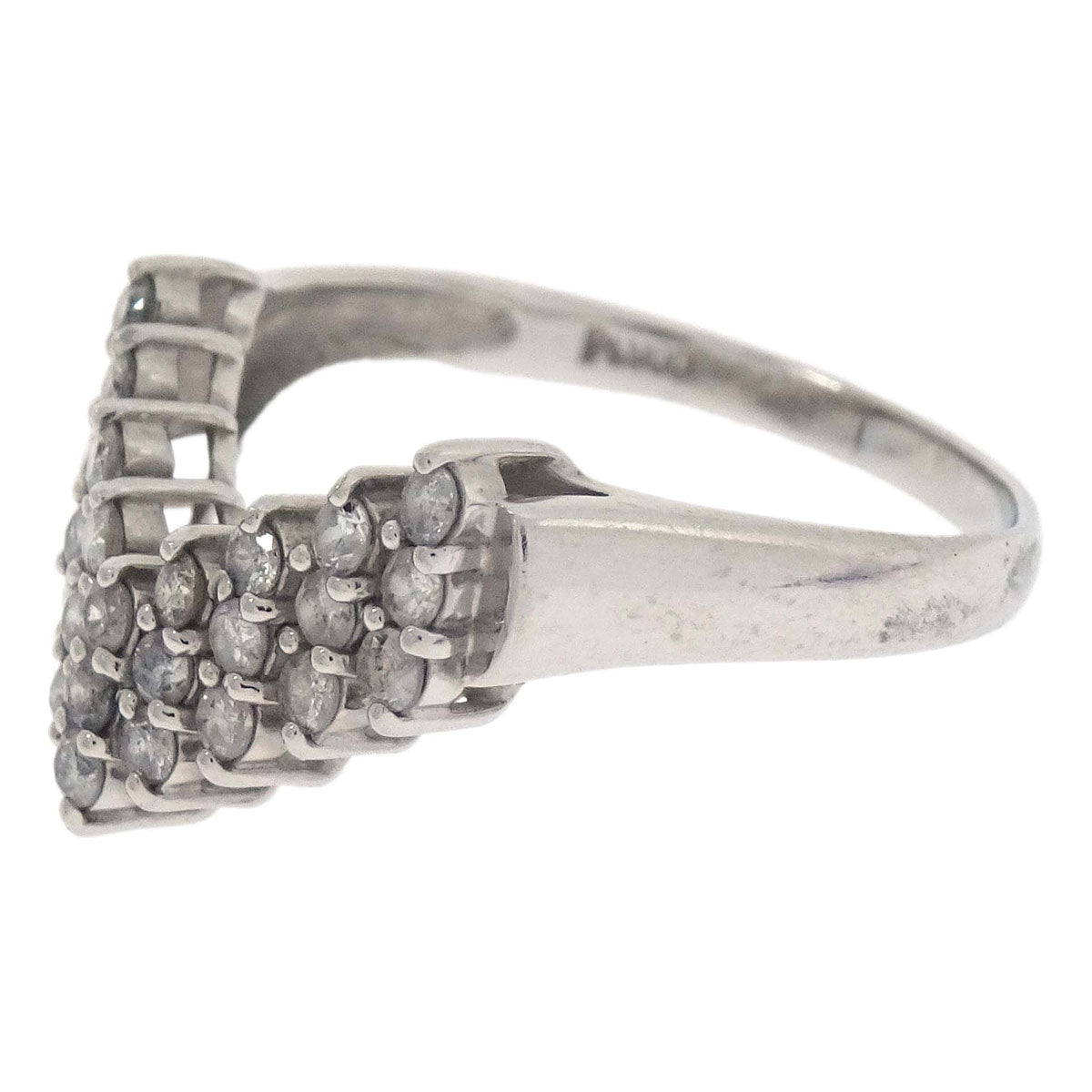 Ring Pt900 Diamond Silver #53 Jewelry