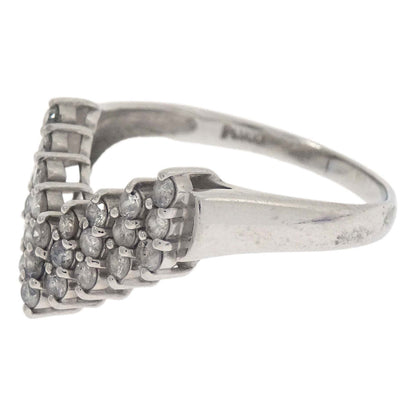 Ring Pt900 Diamond Silver #53 Jewelry