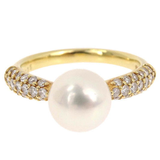 Ring 18K Pearl Diamond Gold #51 Jewelry