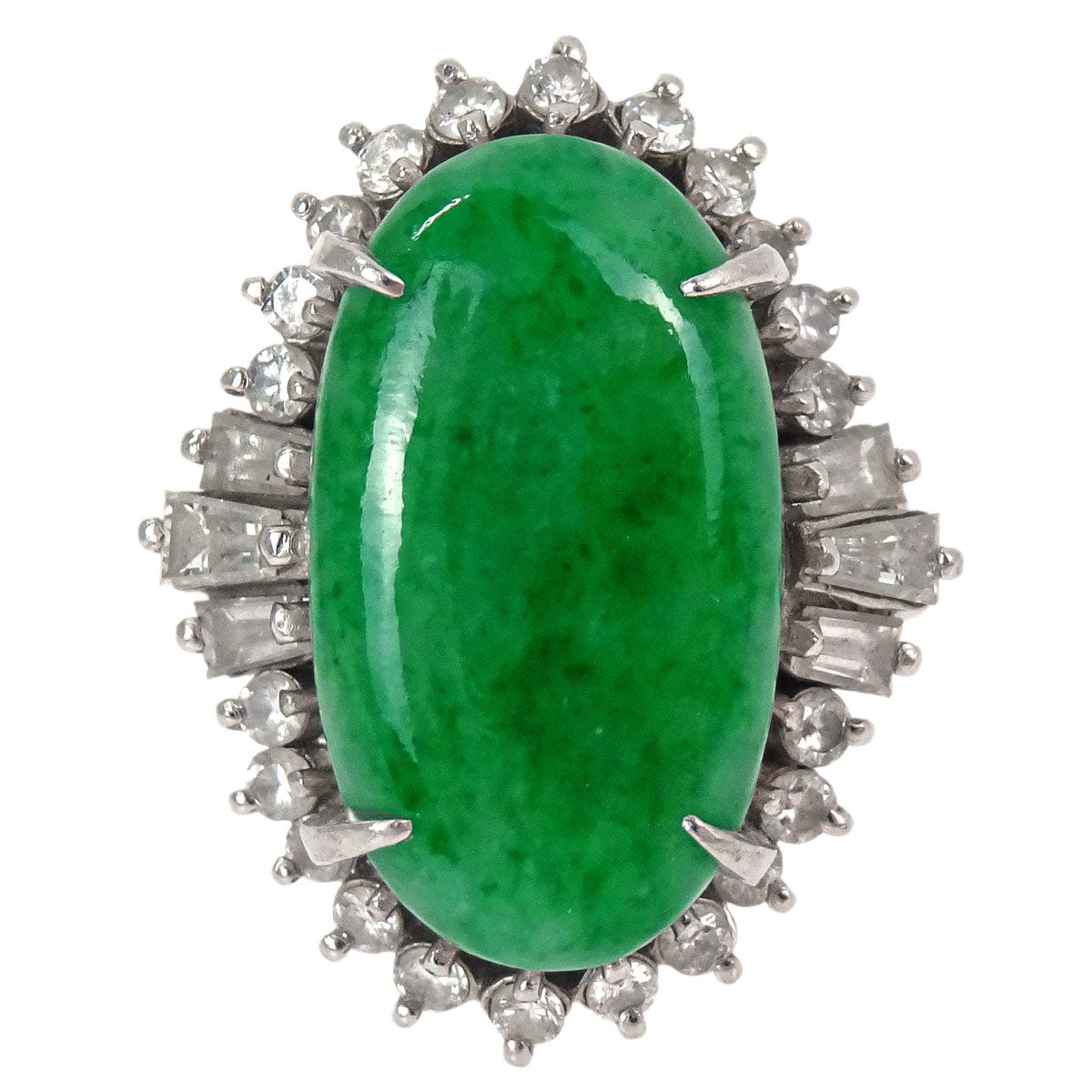 Ring Pt900 Jadeite Diamond #51 Jewelry