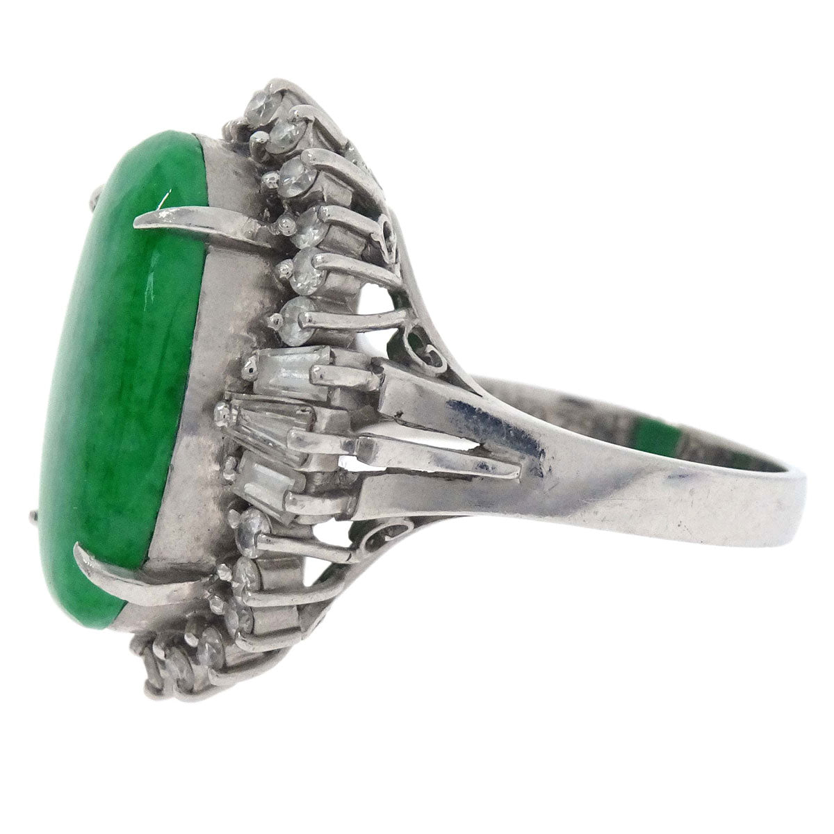 Ring Pt900 Jadeite Diamond #51 Jewelry