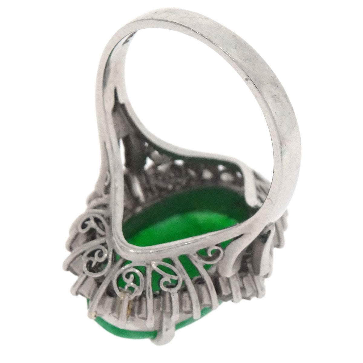 Ring Pt900 Jadeite Diamond #51 Jewelry