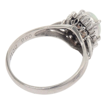 Ring Pt900 Opal Diamond Silver #52 Jewelry
