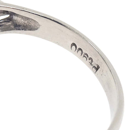 Ring Pt900 Opal Diamond Silver #52 Jewelry