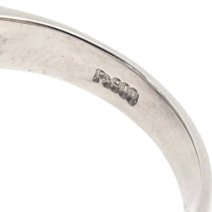 Ring Pt900 Blue Stone Diamond Silver #47 Jewelry