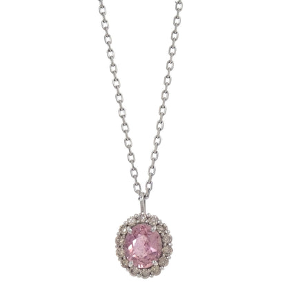 Pendant Necklace Pt900 Pt850 Padparadscha Jewelry