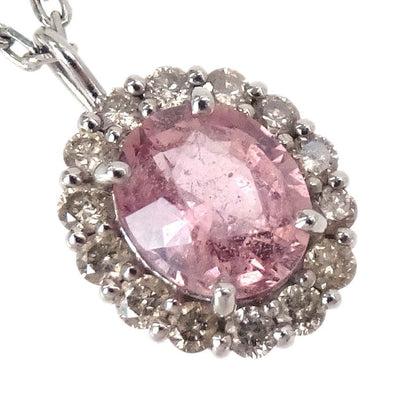 Pendant Necklace Pt900 Pt850 Padparadscha Jewelry