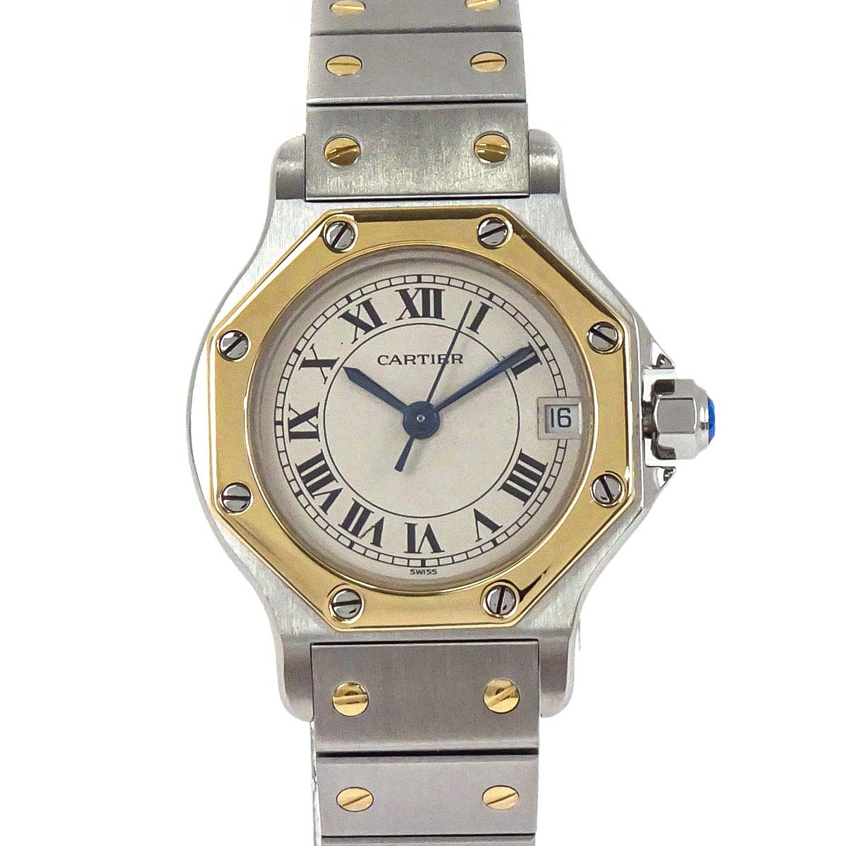 Cartier Santos Octagon SM 24mm Ref.187903 Quartz Watch 18KYG SS