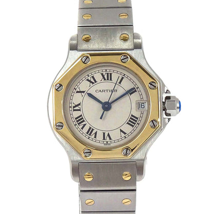 Cartier Santos Octagon SM 24mm Ref.187903 Quartz Watch 18KYG SS