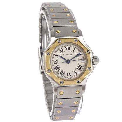 Cartier Santos Octagon SM 24mm Ref.187903 Quartz Watch 18KYG SS