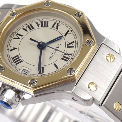 Cartier Santos Octagon SM 24mm Ref.187903 Quartz Watch 18KYG SS