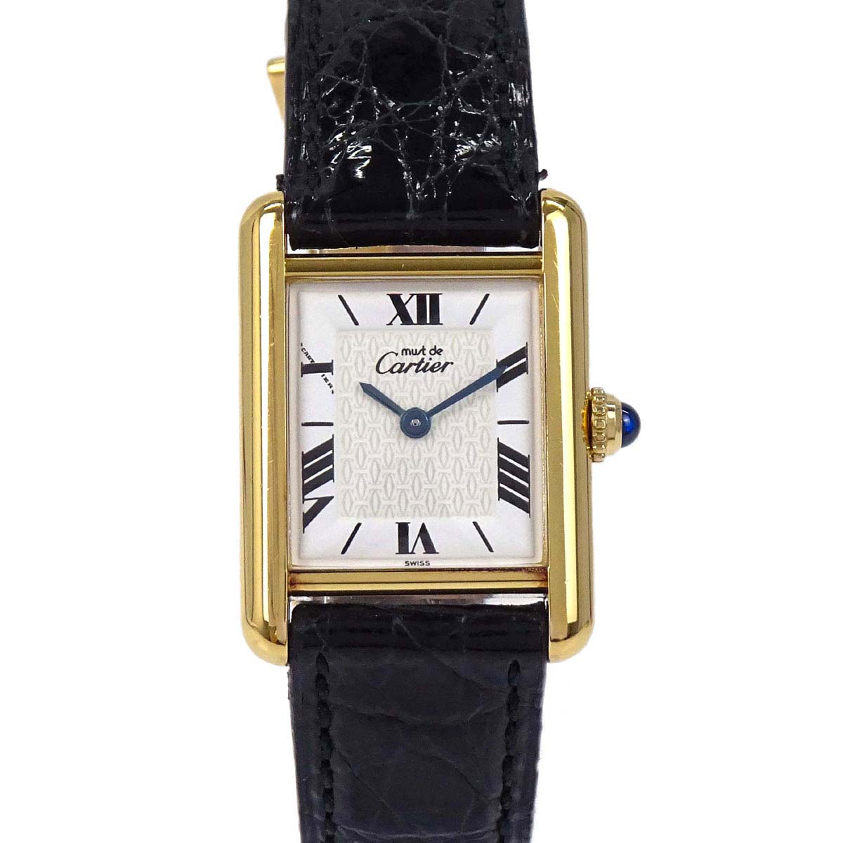 Must Tank SM 21mm Ref.1613 Quartz Watch SV925 Crocodile Black
