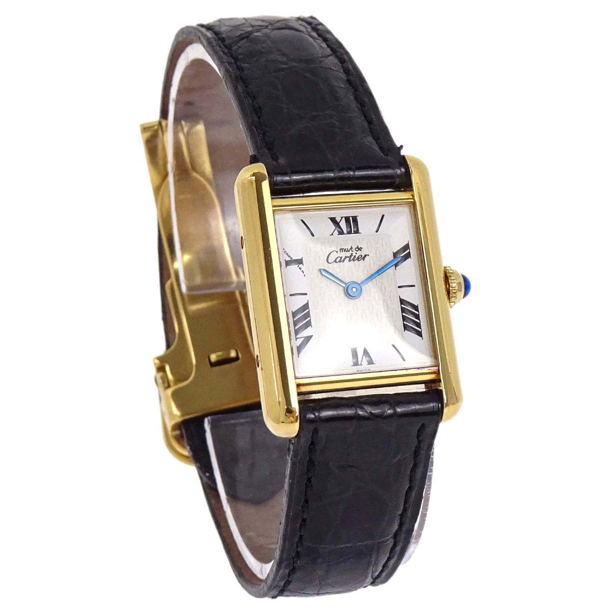 Must Tank SM 21mm Ref.1613 Quartz Watch SV925 Crocodile Black