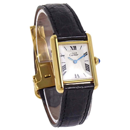 Must Tank SM 21mm Ref.1613 Quartz Watch SV925 Crocodile Black