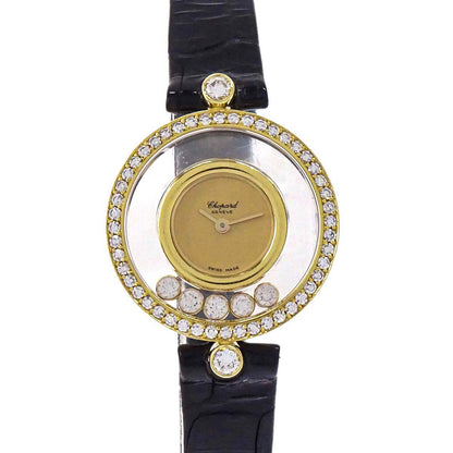 Chopard * Happy Diamonds 23mm Ref.20/3926 Quartz Watch 18KYG Crocodile