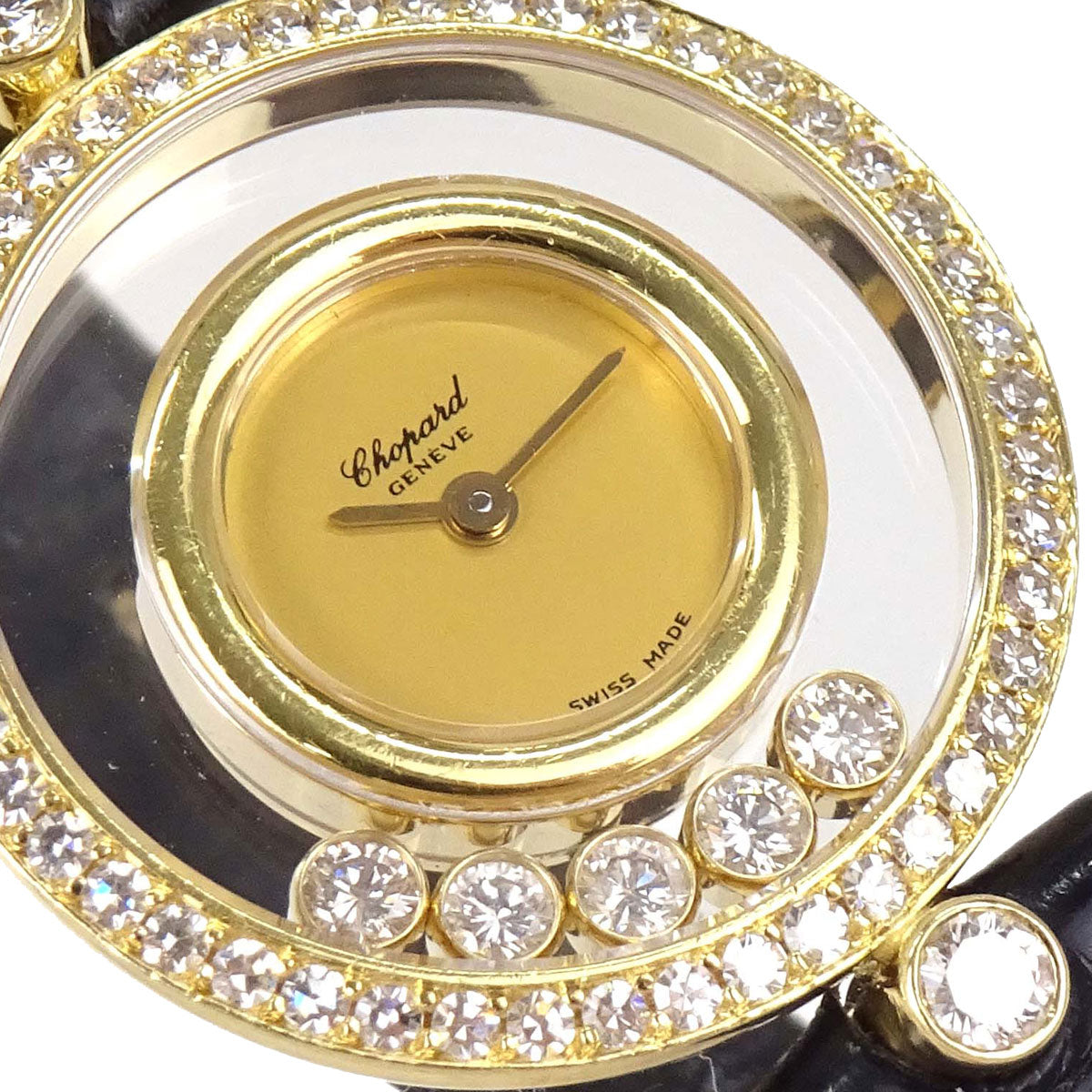 Chopard * Happy Diamonds 23mm Ref.20/3926 Quartz Watch 18KYG Crocodile