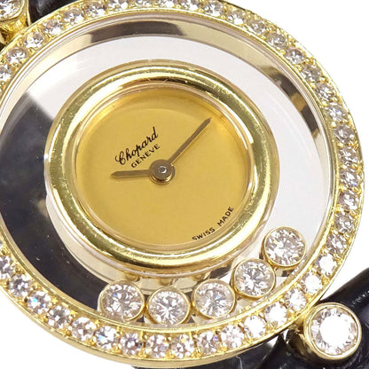 Chopard * Happy Diamonds 23mm Ref.20/3926 Quartz Watch 18KYG Crocodile