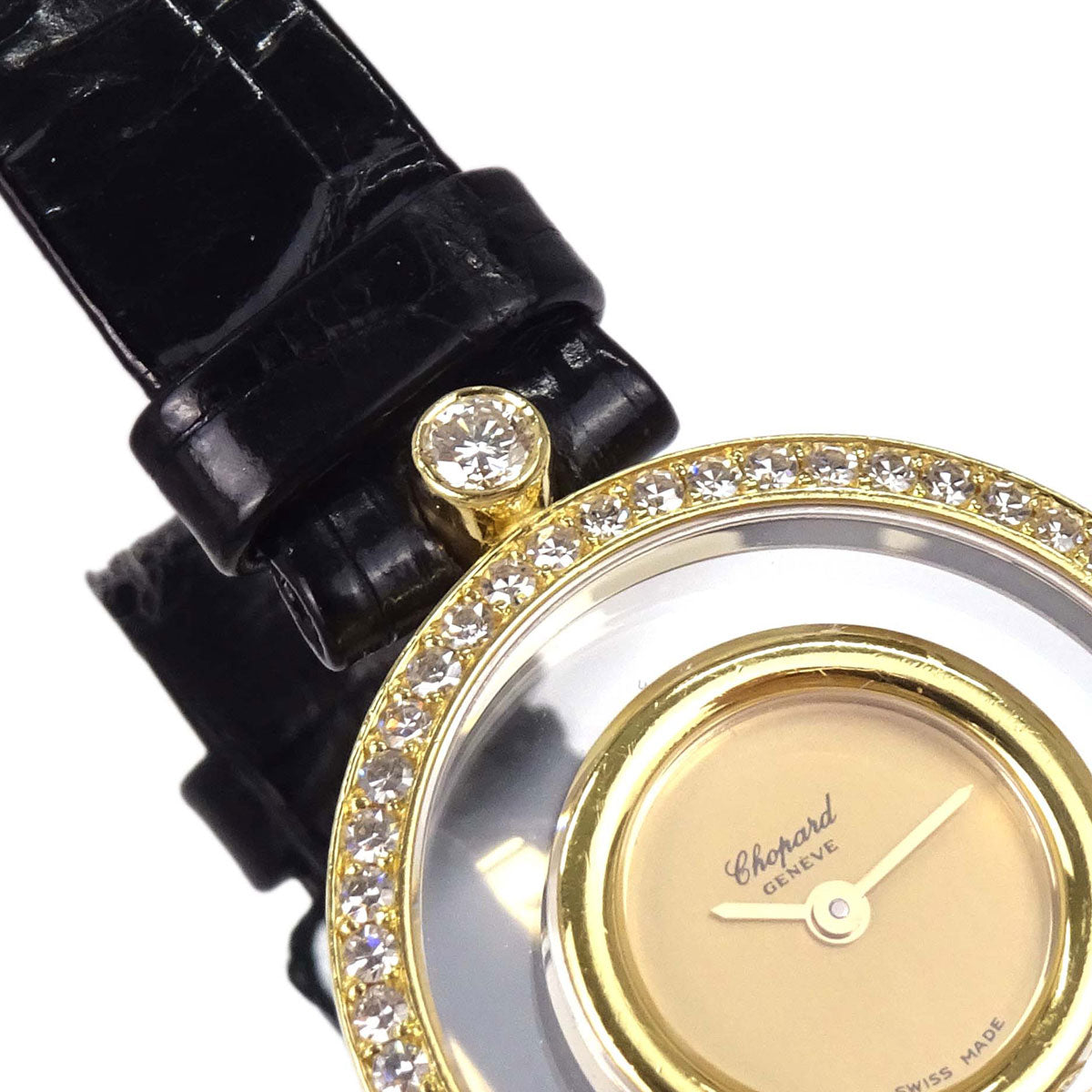 Chopard * Happy Diamonds 23mm Ref.20/3926 Quartz Watch 18KYG Crocodile