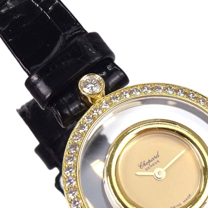 Chopard * Happy Diamonds 23mm Ref.20/3926 Quartz Watch 18KYG Crocodile