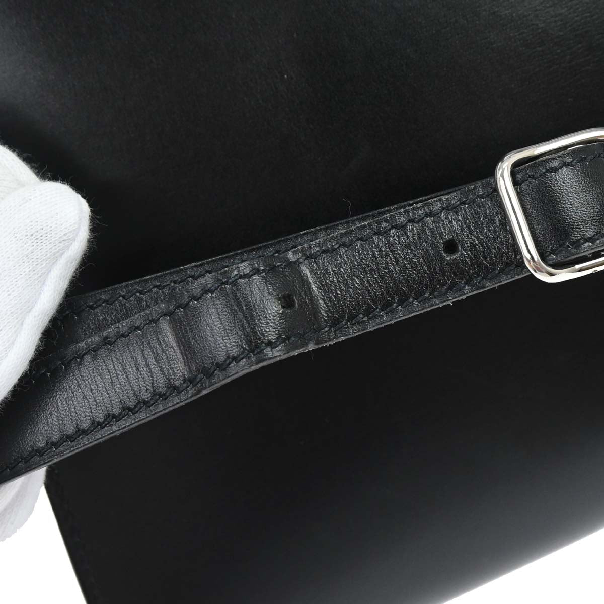 Hermes Black Box Calf Kelly Sport MM Shoulder Bag