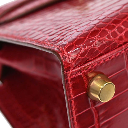 Hermes * Braise Porosus Mini Kelly 20 2way Sellier Handbag