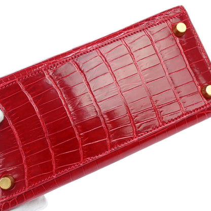 Hermes * Braise Porosus Mini Kelly 20 2way Sellier Handbag