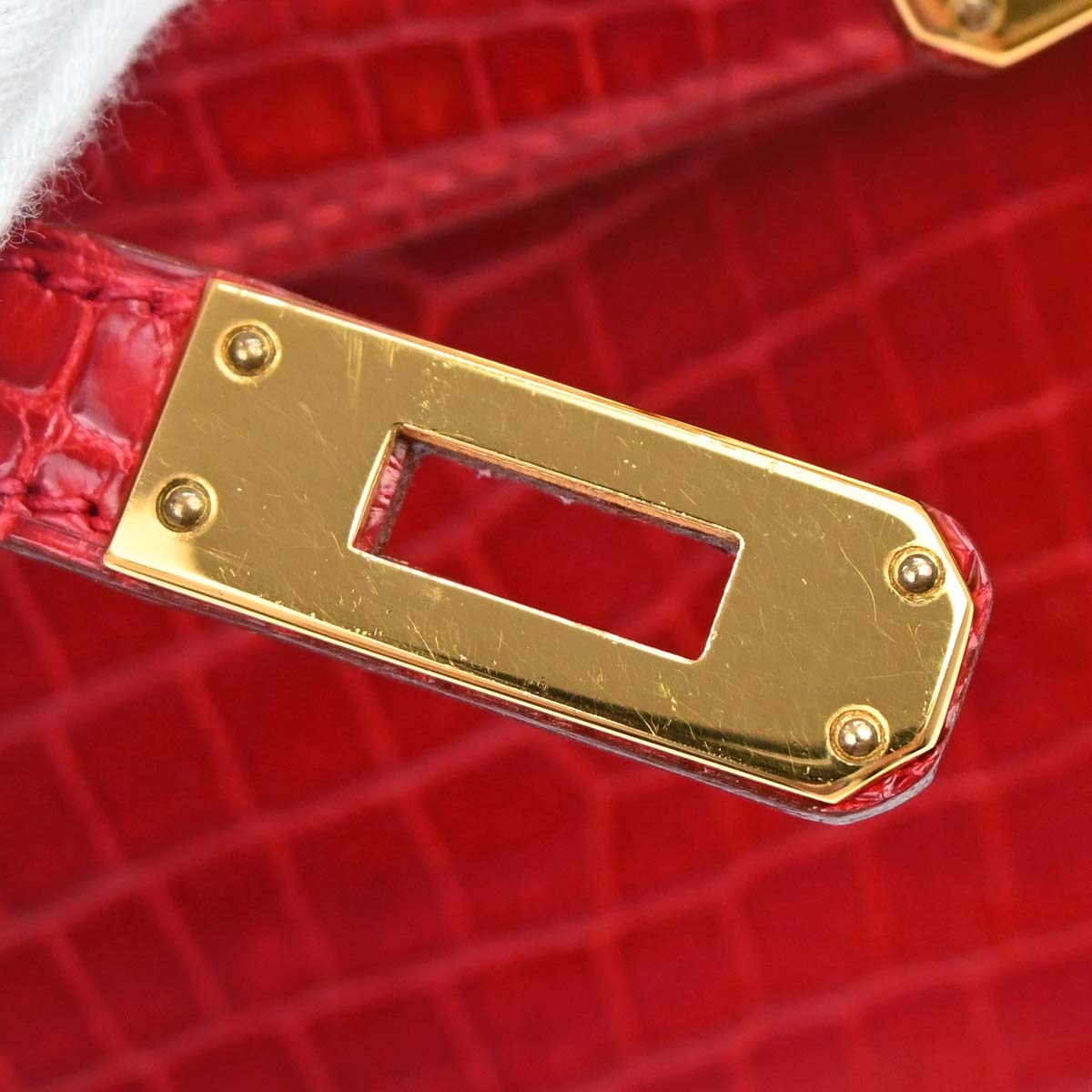 Hermes * Braise Porosus Mini Kelly 20 2way Sellier Handbag