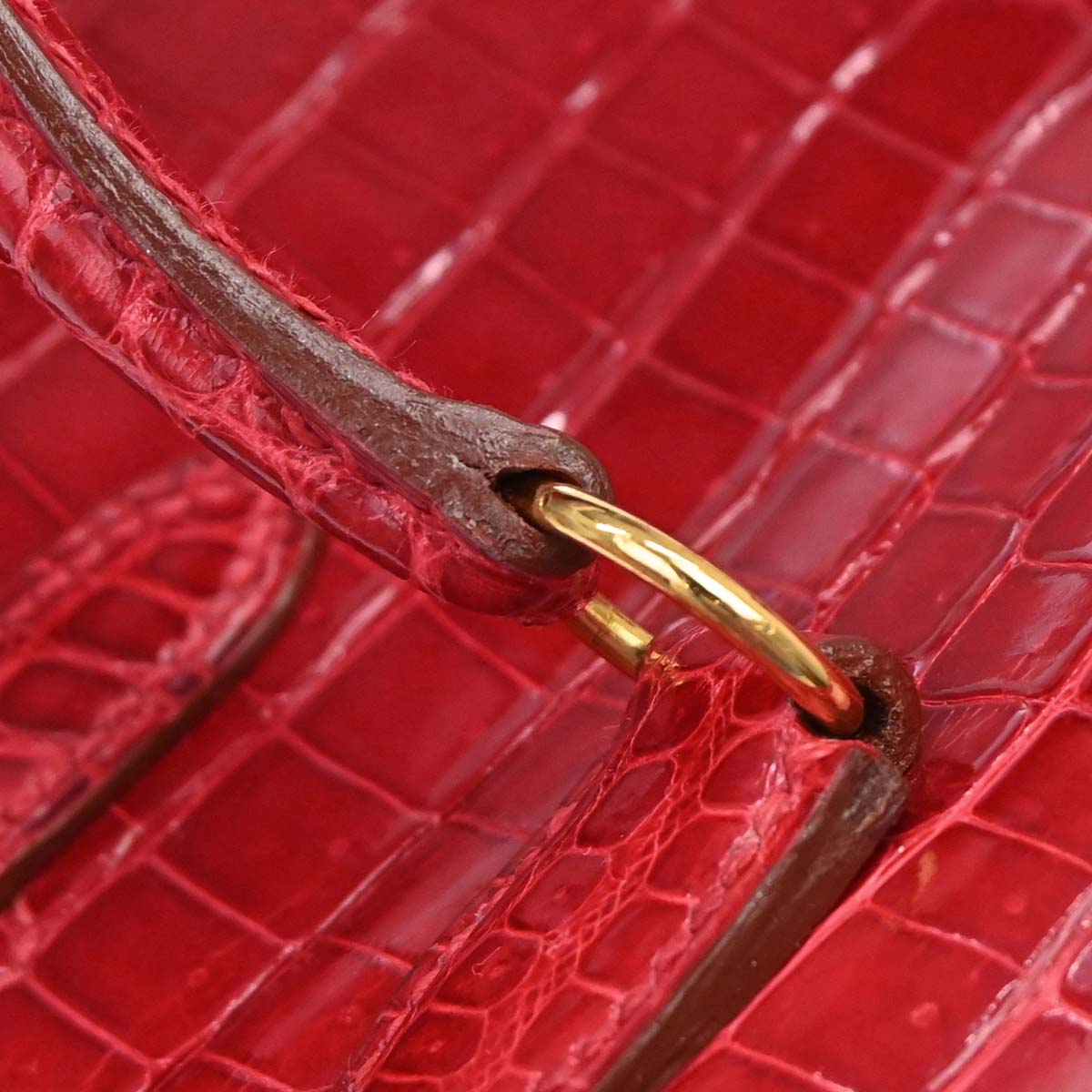 Hermes * Braise Porosus Mini Kelly 20 2way Sellier Handbag